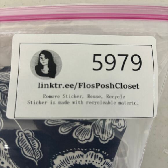 Jessica Simpson Navy Blue Floral Print Wide Leg Pants Large - Picture 13 of 13